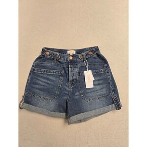 MNK Womens Dark Wash Straight Leg Denim Jeans Blue Size 4 High Rise